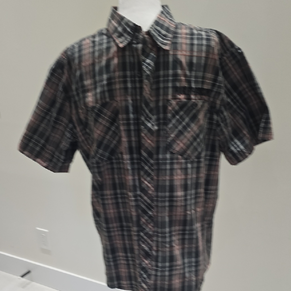 Harley-Davidson Black and Brown Plaid Shirt